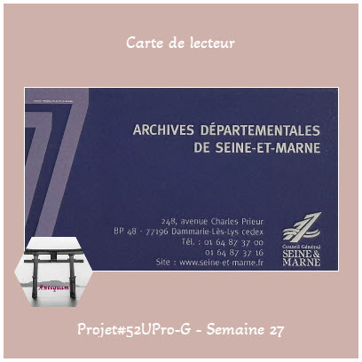 Semaine 27 Une carte de lecteur
