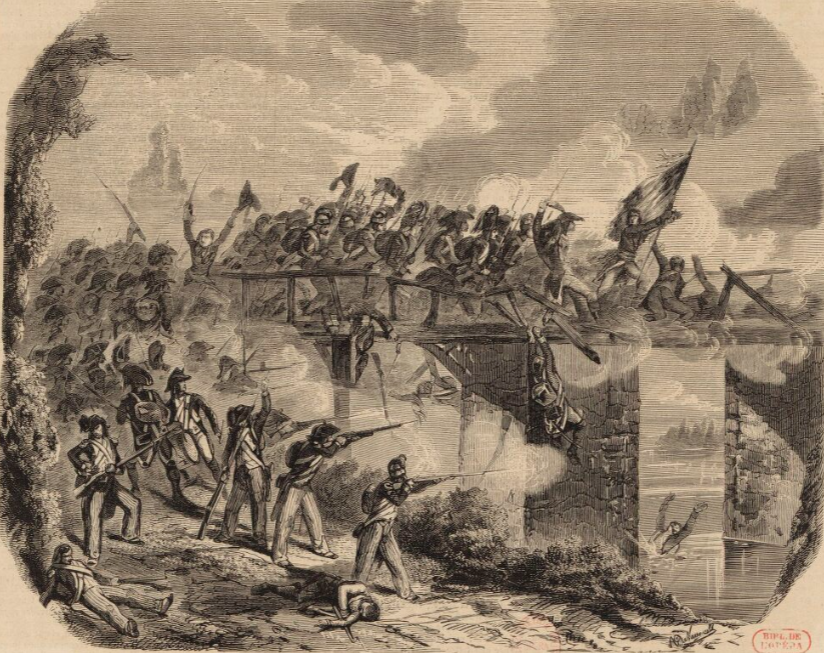 Estampe de la bataille du Pont d'Arcole